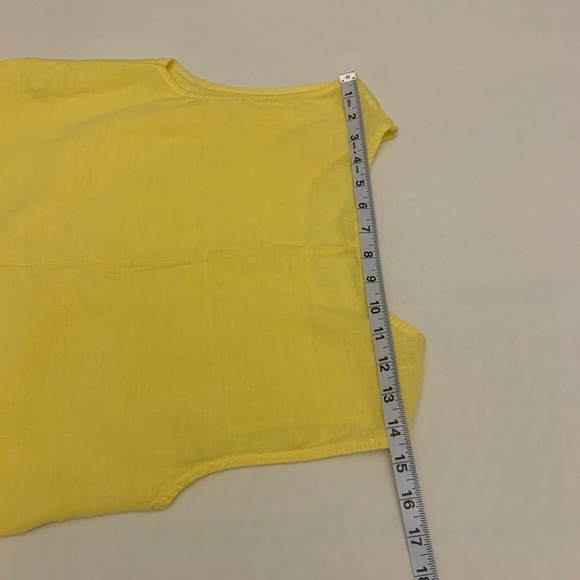 Francesca Bettini yellow 100% linen peplum sleeveless top size M - Picture 11 of 12